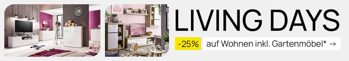 -25% auf Wohnen inkl. Gartenmöbel – Wohnzimmermöbel in modernem Design und Dekoration
